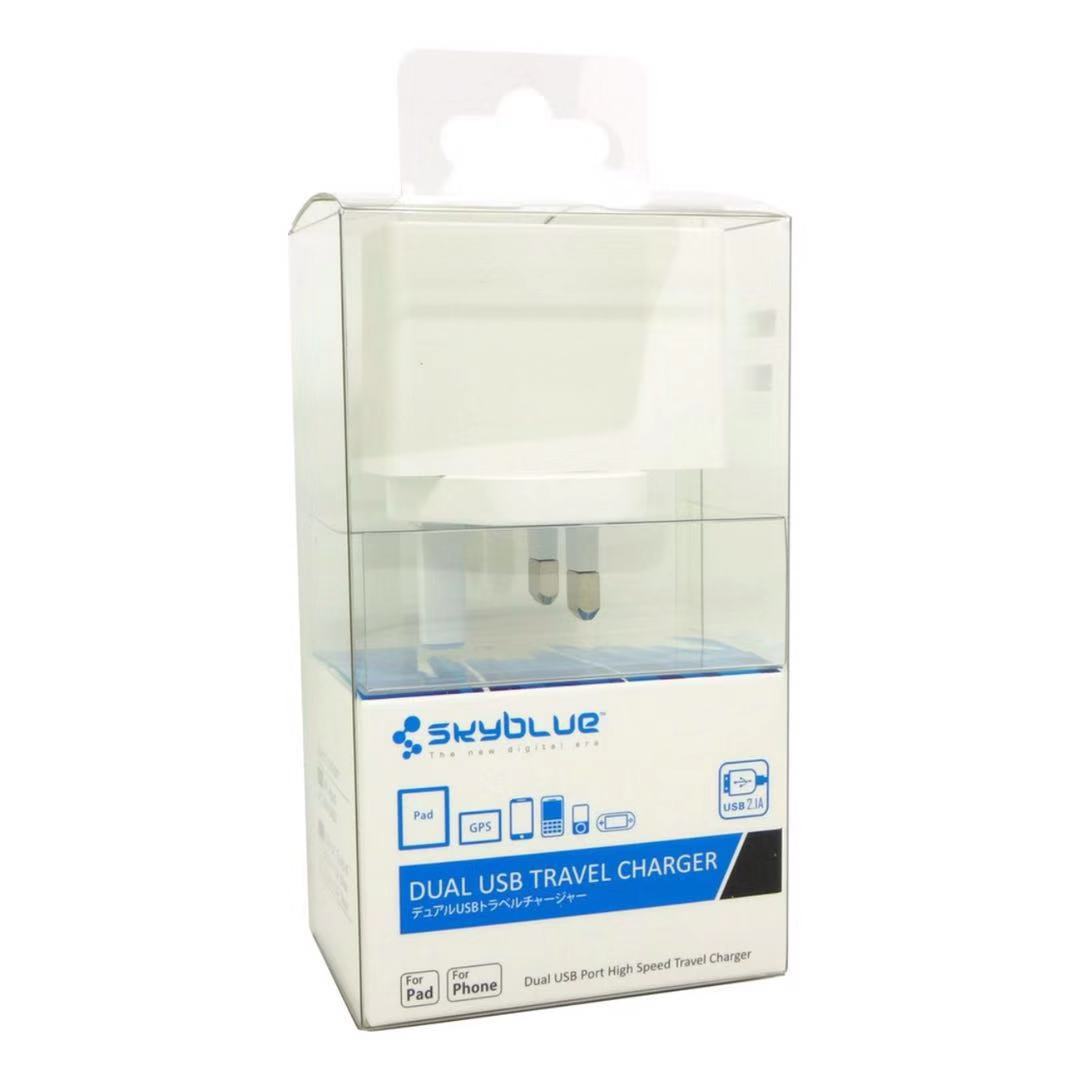 (WHITE)Skyblue 2Ports USB Travel Charger EC211 2.1A (READY STOCK)